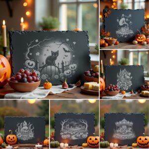 Halloween Laser Engraving File, Spooky Charcuterie Board, Cheese