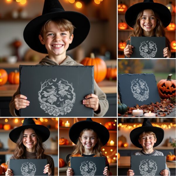Halloween Laser Engraving File, Spooky Charcuterie Board, Slate