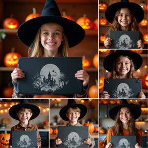 Halloween Laser Engraving File, Spooky Slate Cheese Board