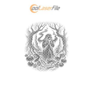 Halloween Laser Engraving File, Wailing Banshee Cheese Board,