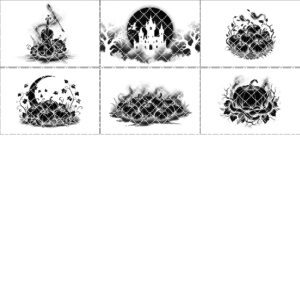 Halloween Laser Engraving PNG Bundle, Spooky Slate Coaster