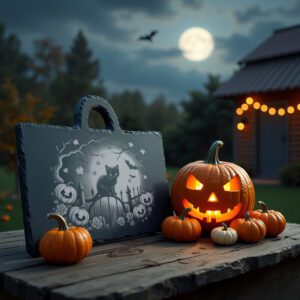 Halloween Laser File, Black Cat Slate Cheese Board,