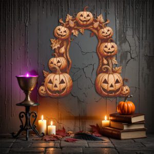 Halloween Pumpkin Archway 3D Illusion Laser Engraving File,