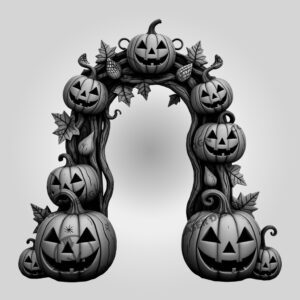 Halloween Pumpkin Archway 3D Illusion Laser Engraving File,