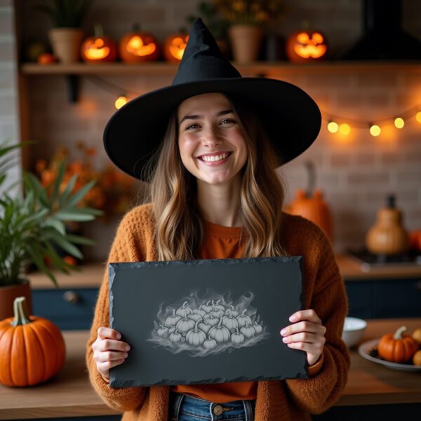 Halloween Pumpkin Patch Laser Engraving File for Slate