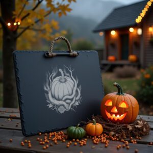 Halloween Pumpkin Patch Laser Engraving File, Slate Cheese