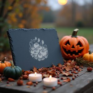 Halloween Pumpkin Patch Laser Engraving File, Slate Cheese