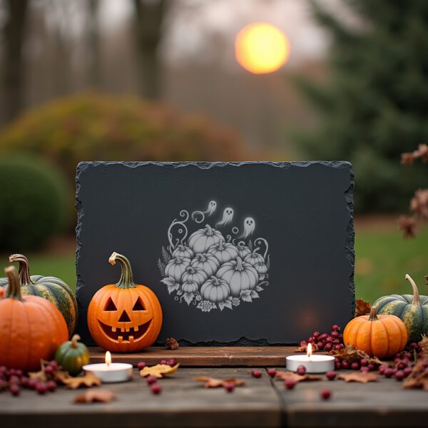 Halloween Pumpkin Patch Laser Engraving File, Slate Cheese