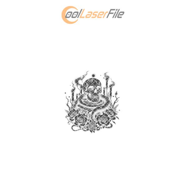 Halloween Skull Laser Engraving File for Slate Coaster,