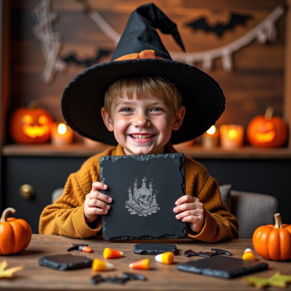 Halloween Skull Laser Engraving File, Spooky Candle Coaster