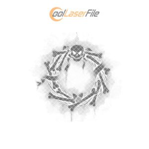 Halloween Skull Wreath Laser Engraving File for Slate