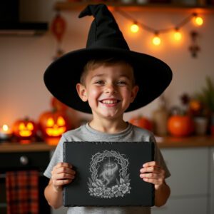 Halloween Slate Charcuterie Board Laser File, Bewitched Lantern