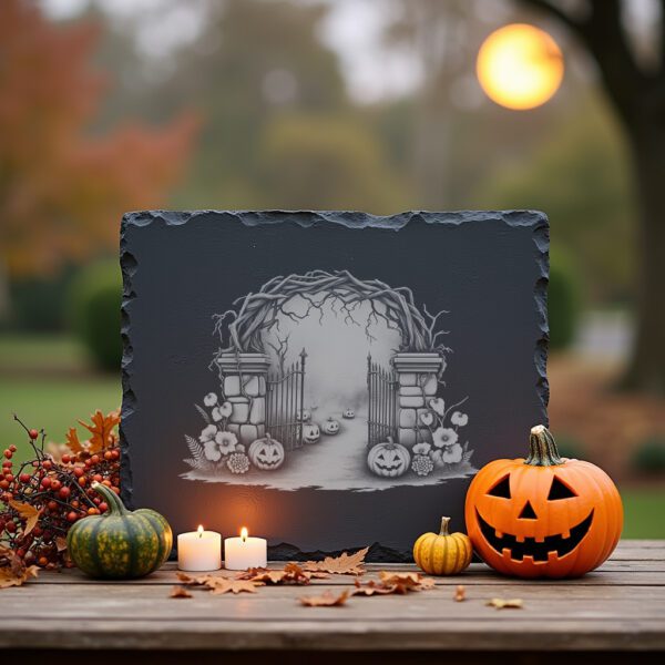 Halloween Slate Cheese Board, Graveyard Theme, Spooky Kitchen