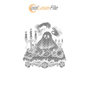 Halloween Slate Cheese Board, Haunted Tarot Engraving, Spooky