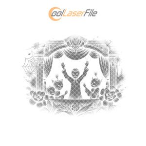 Halloween Slate Cheese Board, Laser Engraved Shadow Puppet