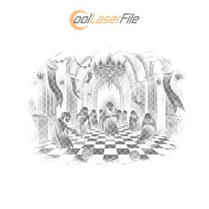 Halloween Slate Cheese Board Laser Engraving File, Masquerade