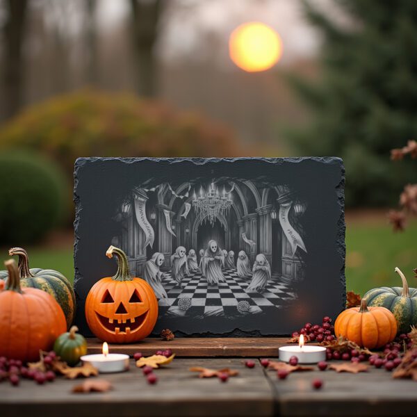 Halloween Slate Cheese Board Laser Engraving File, Masquerade