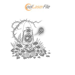 Halloween Slate Cheese Board, Laser-Ready Lantern Design, Spooky