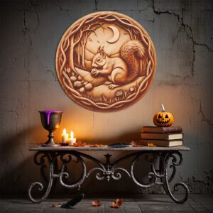 Halloween Squirrel 3D Illusion Laser Engraving File, Relief