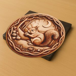 Halloween Squirrel 3D Illusion Laser Engraving File, Relief