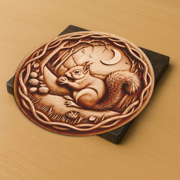 Halloween Squirrel 3D Illusion Laser Engraving File, Relief