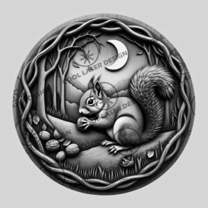 Halloween Squirrel 3D Illusion Laser Engraving File, Relief