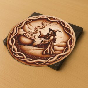 Halloween Witch 3D Engraving Laser File, Spooky Cauldron