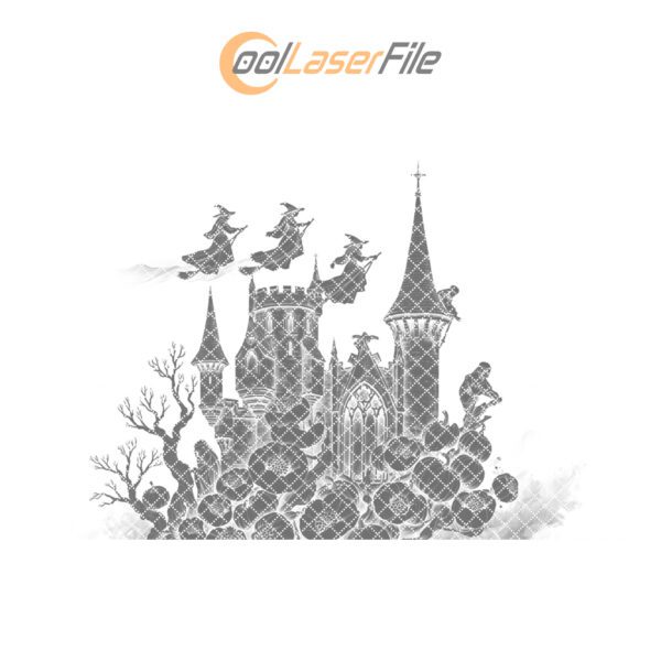 Halloween Witch Laser Engraving File for Slate Cheese