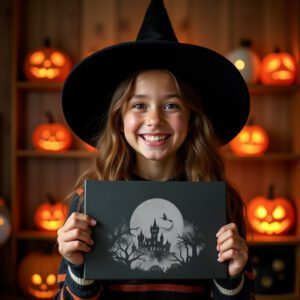 Halloween Witch Moon Engraving File, Slate Cheese Board,