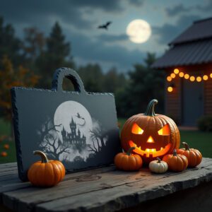 Halloween Witch Moon Engraving File, Slate Cheese Board,