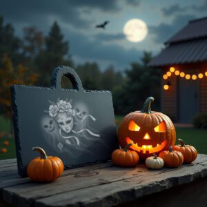 Haunted Halloween Cheese Board Masquerade Engraving File for