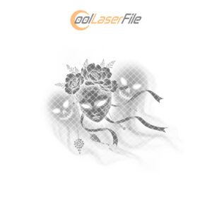 Haunted Halloween Cheese Board Masquerade Engraving File for