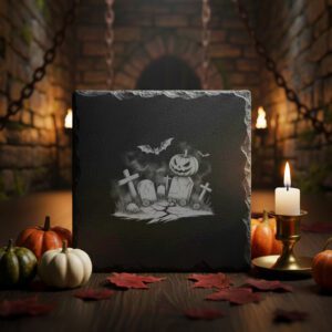 Jack O Lantern Engraving File, Halloween Coaster Design,