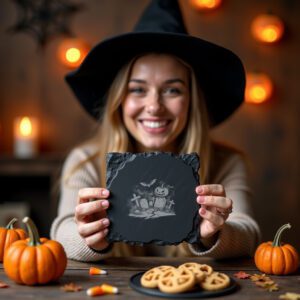 Jack O Lantern Engraving File, Halloween Coaster Design,