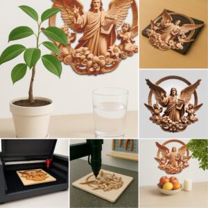 Jesus 3D Illusion Laser Engraving Bundle, Religious Art