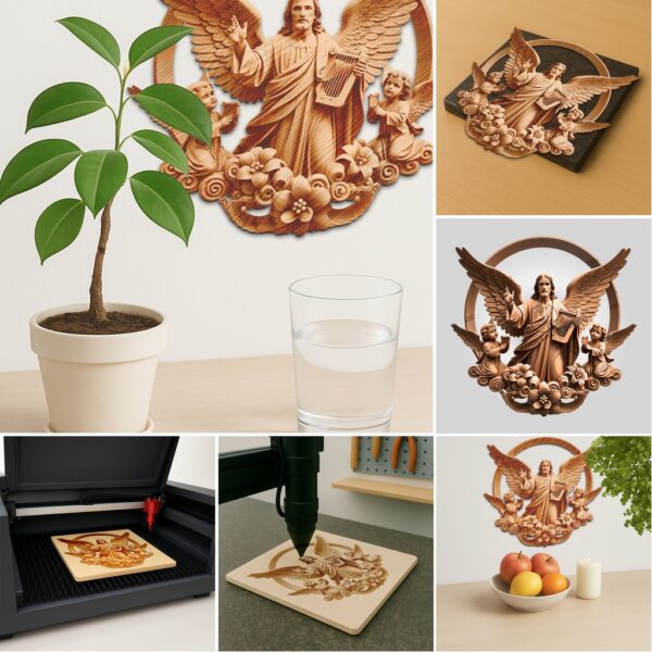 Jesus 3D Illusion Laser Engraving Bundle, Religious Art
