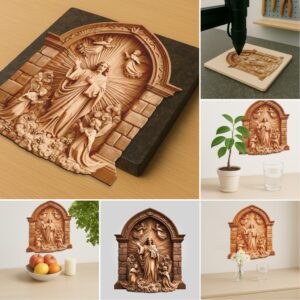 Jesus 3D Illusion Laser Engraving Bundle, Religious Art