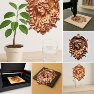 Jesus 3D Illusion Laser Engraving Bundle, Religious Art