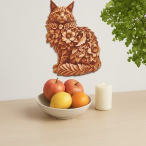 Maine Coon Cat 3D Illusion Laser Engraving File,
