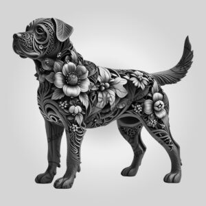 Rottweiler 3D Illusion Laser Engraving File, Dog Art