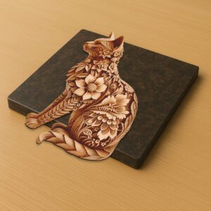 Savannah Cat 3D Illusion Laser Engraving File, Glow