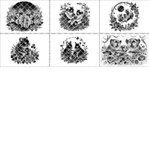 Set of 6 Slate Cheese Board Engraving Designs,