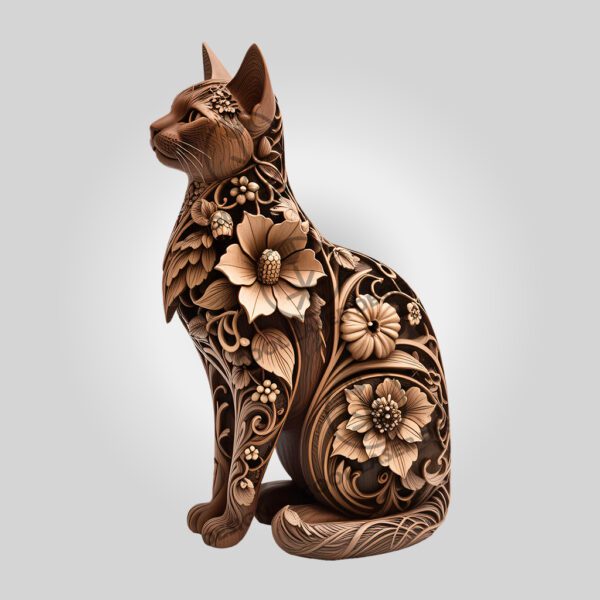Siamese Cat 3D Laser Engraving File, Digital Art