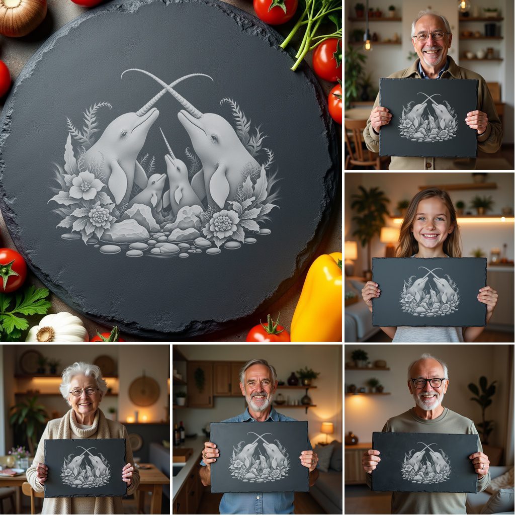 Slate Cheese Board Engraving Bundle, Wild Animal Family,