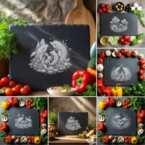 Slate Cheese Board Engraving Bundle, Wild Animal Family,