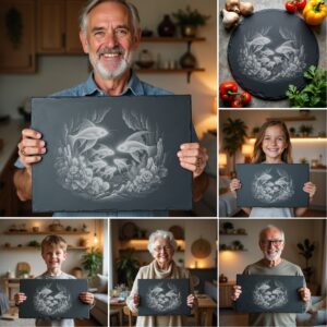Slate Cheese Board Engraving Bundle, Wild Animal Family,