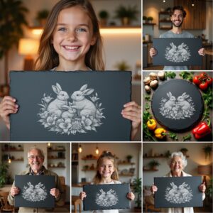 Slate Cheese Board Engraving Bundle, Wild Animal Family