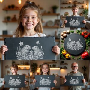 Slate Cheese Board Engraving Bundle, Wild Animal Family