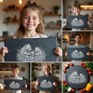 Slate Cheese Board Laser Engraving Bundle, Wild Animal