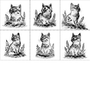 Slate Coaster Engraving Bundle, Cute Cat PNG, DIY